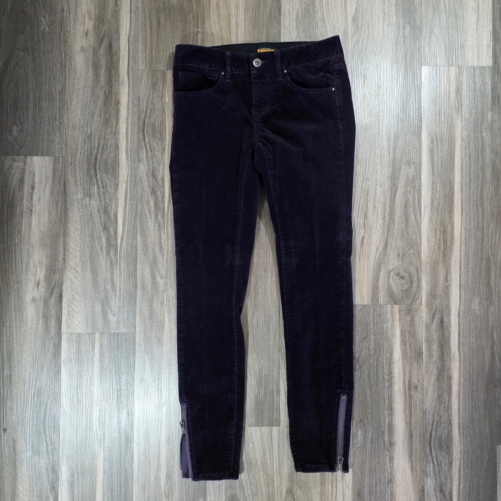 Ralph Lauren Rugby Purple Corduroy Skinny Pants Ankle‎ Zip Womens 0